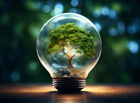 The light bulb represents the spark of genius that exists within all of us, while the person's expression suggests that they are open-minded and curious.の素材