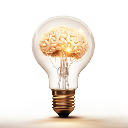 a lightbulb with a brain inside is a powerful symbol of the power of creativity and intelligence to drive innovation. The lightbulb represents the illumination that comes from new ideaの素材