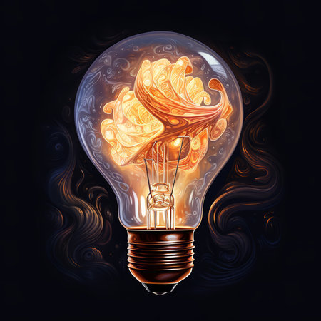 a glowing lightbulb with a smart and sustainable cityscape inside is a striking and evocative symbol of the power of creativity and innovation to illuminate the future of urban living.の素材