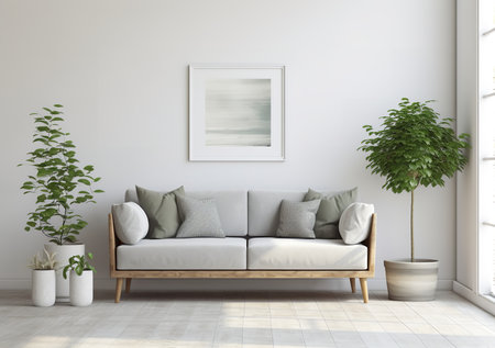 Inviting living room with cozy fireplace, large sectional couch, and exposed brick wall. The fireplace is the focal point of the room, and the large sectional couchの素材