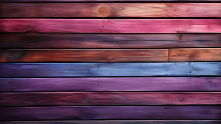 This close-up photo of a purple wooden board reveals its unique grain pattern and vibrant color. The wood has a smooth, polished texture and a deep, rich purple hue.の素材