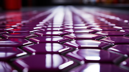 The tiles are arranged in a way that creates a sense of movement and depth, and the purple color adds a touch of elegance and sophistication.の素材