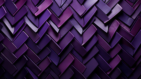 This close-up of a purple herringbone pattern on a black background reveals the intricate details and rich texture of the material. The deep purple hue is both vibrant and inviting, and the zigzag patternの素材