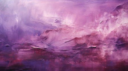 This painting of a purple sky with fluffy clouds resembling cotton candy is a feast for the eyes. The soft, billowing clouds create a sense of whimsy and wonderの素材