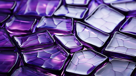 close-up shot of purple glass cubes with delicate cracks. The light refracts through the cracks, creating a beautiful and ethereal effect.の素材
