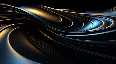 The black background creates a sense of depth and mystery, while the gold swirl is eye-catching and vibrant. The image is both visually stunning and thought-provoking, and it could be interpreted in a variety of waysの素材