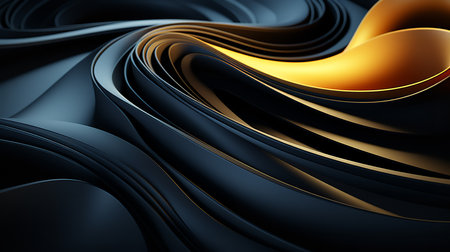 This black and gold spiral image shows a glowing center and a sense of mystery. The spiral is made up of various shades of black and gold, which are arranged in a complex and intricate way.の素材