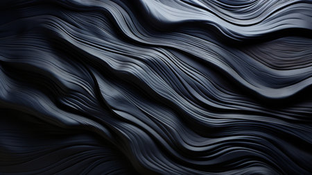 A mesmerizing close-up photo of a black and gold swirl pattern on a black background. The swirl is perfectly symmetrical and its edges are sharp and precise.の素材