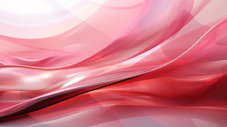 Abstract pink and white background with soft, flowing waves. The waves create a sense of movement and dynamism, while the pastel pink and white colors create a calming and feminine atmosphere.の素材