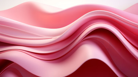 A cascade of ethereal pink waves cascades over a white background, their gentle curves and vibrant hues creating a mesmerizing and dreamlike effect. The image evokes a sense of serenity and wonderの素材