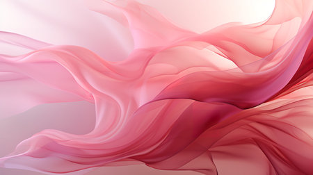 A cascade of abstract pink waves dances across a white background, their gentle curves and vibrant hues creating a mesmerizing display. The image evokes a sense of tranquility and movementの素材