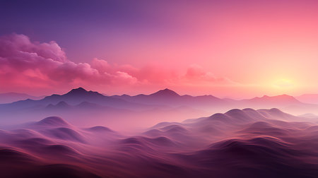 Witness the breathtaking beauty of a pink sunset in this captivating image. The sky is transformed into a canvas of vibrant hues, with magenta, fuchsia, and rose interminglingの素材