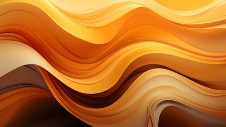 artwork features smooth and flowing wave-like structures in a gradient color scheme transitioning from white to various shades of yellow and orange.の素材