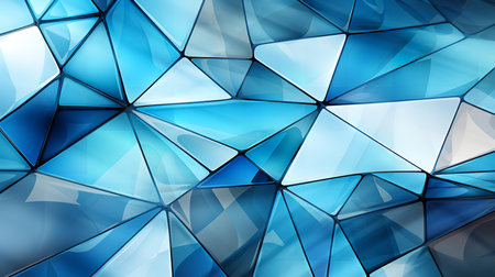 A vibrant display of various shades of blue geometric shapes creating a mesmerizing abstract pattern.の素材