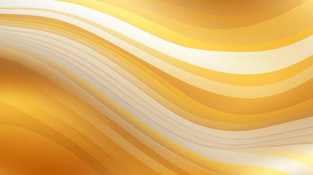 This abstract artwork features smooth, flowing lines and curves in a gradient color scheme transitioning from white to various shades of yellow and orange. The curves and gradients create a sense of motionの素材