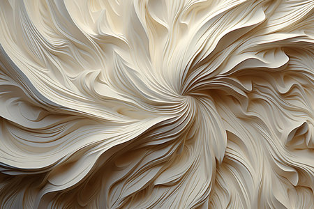 an intricate and detailed abstract pattern that resembles swirling layers or waves. The color palette consists mainly of various shades of cream and beige, giving it a soft and elegant appearance.の素材