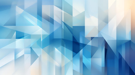 Modern abstract design, blue tones, geometric shapes intersecting, creating a visually appealing depth and complexity.の素材