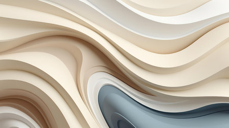 elegant waves in creamy hues. It is an abstract representation of modern art and sophisticated design aesthetics. The image is characterized by smoothの素材