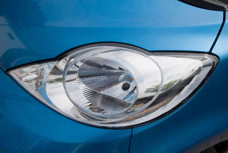 Blue car lamp closeupの写真素材