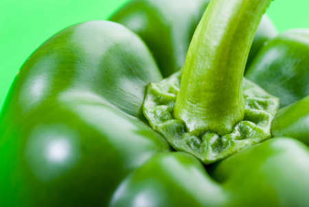 Green pepper on green backgroundの写真素材