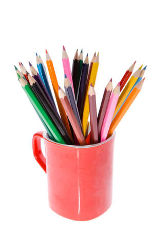 Color pencils isolated on white backgroundの写真素材
