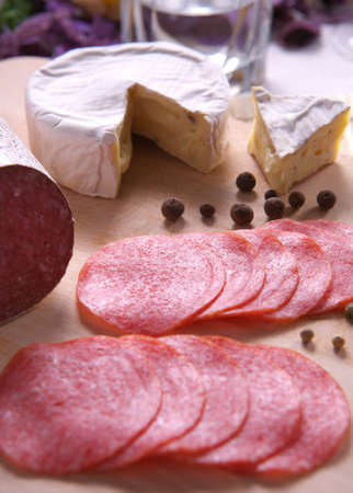 Salami and cheeseの写真素材