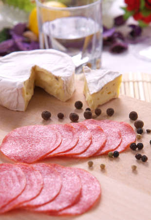 Salami and cheeseの写真素材