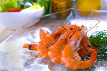 Delicious plate of prawns