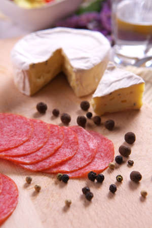 Salami and cheeseの写真素材