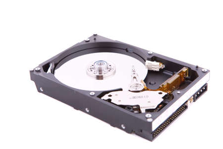Hard disk on white background