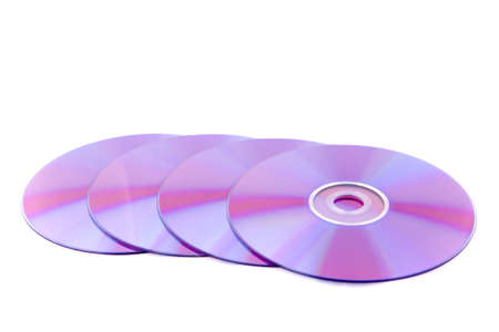Compact discs on white backgroundの写真素材