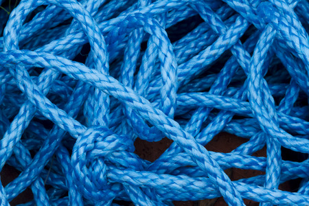 Blue nylon ropeの写真素材