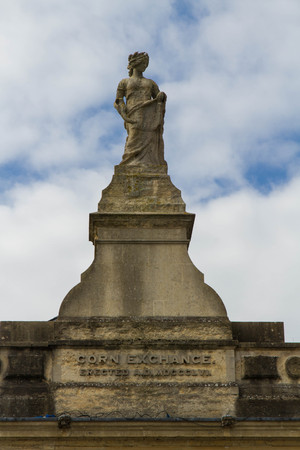 Ceres, Roman Goddess of the Harvest. Statue on top of Grade II listed Building. Corn Exchange, Devizes, Wiltshire, England, United Kingdom, Europe.の写真素材