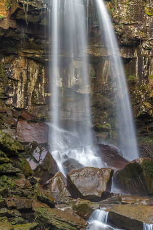 Melincourt Falls, Resolven, Vale of Neath, Port Talbot, Wales, United Kingdom.の写真素材
