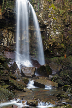 Melincourt Falls, Resolven, Vale of Neath, Port Talbot, Wales, United Kingdom.の写真素材