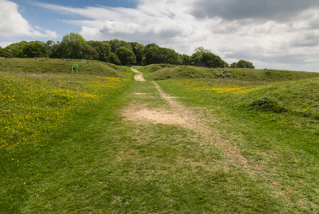 Iron age hill fort Badbury Rings. Wimborne, Dorset, England, United Kingdom.の写真素材