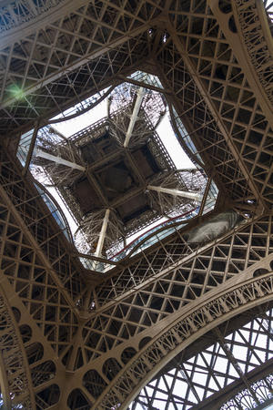 View of the Eiffel Tower from below. Paris, France, Europe.の写真素材