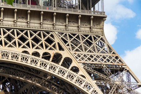 One part of the Eiffel Tower. Paris, France, Europe.の写真素材