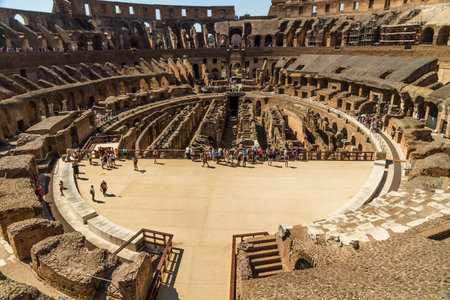 ROME Ã¢ï¿½ï¿½ AUGUST 26: Interior of Roman Colosseum or Coliseum Amphitheatre on August 23, 2016 in Romeのeditorial素材