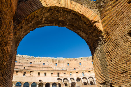 ROME Ã¢ï¿½ï¿½ AUGUST 26: Interior of Roman Colosseum or Coliseum Amphitheatre on August 23, 2016 in Romeのeditorial素材