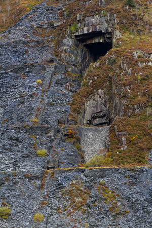 Slate quarry in Aberllefenni. Gwynedd, Wales, United Kingdom.の写真素材