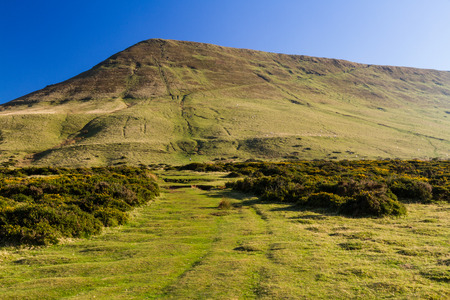 Hay Bluff in the Black Mountains. Near Hay on Wye, Powys, Wales, United Kingdom.の写真素材
