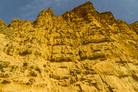 Steep Cliffs of West Bay, film location of Broadchurch. Dorset, England, United Kingdom
