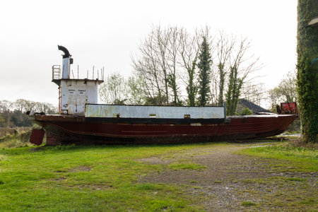 CHEPSTOW â APRIL 6: Derelict Car Ferry The Severn Princess. Used to take cars and passengers across the Bristol Channel before the Severn Crossing opened in 1966.のeditorial素材