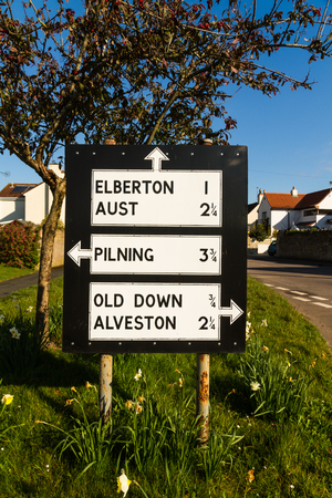 Vintage road sign pre-worboys committee near Bristol on the United Kingdom.の写真素材