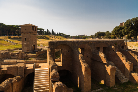 The Circus maximus or Circo Massimo, in Rome, Italy.の写真素材