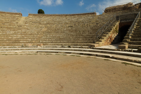 amphitheatre or stadium in Ostia Antica, roman city. Rome in Italy.のeditorial素材
