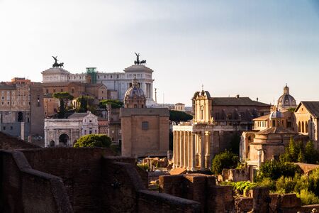 View towards Roman Forum with evening light.の写真素材