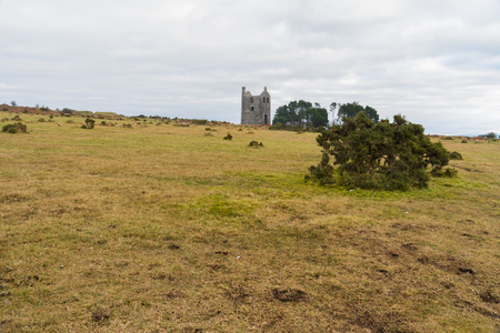 Moor view towards Cornish beam engine house. Minions, Bodmin Moor, Cornwall, England, United kingdom.の写真素材