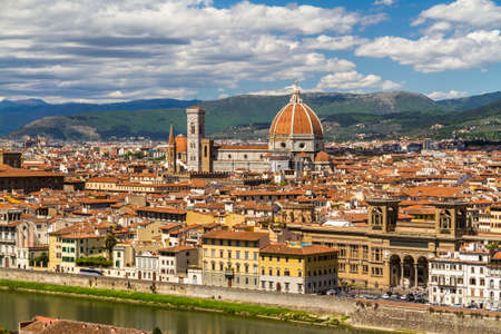 View over Florence, Italy from Michelangelo Squareの写真素材